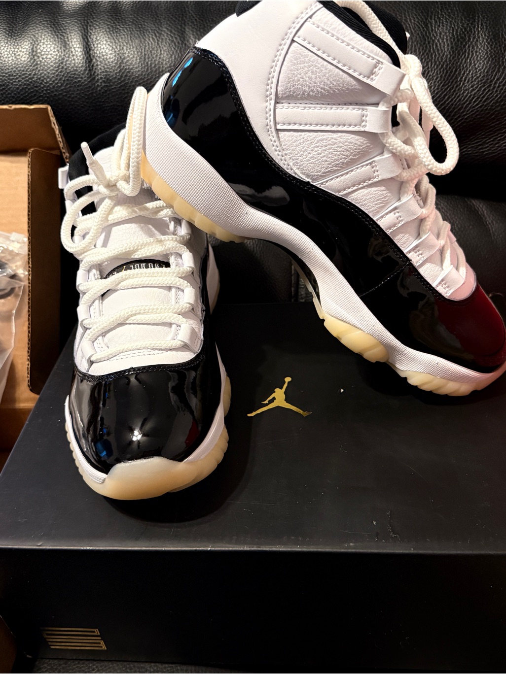 Jordan Retro Low-Top Sneakers In White & Black With Icy Soles